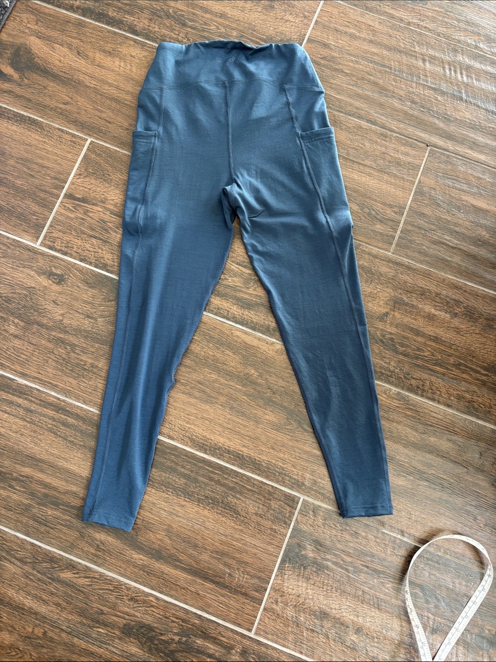 Woolly’s High-Waist Blue Merino Wool Leggings with Side Pockets size S - Picture 6 of 15